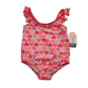Carter's Baby Girls One Piece Swimsuit Pink Hearts 24 Months